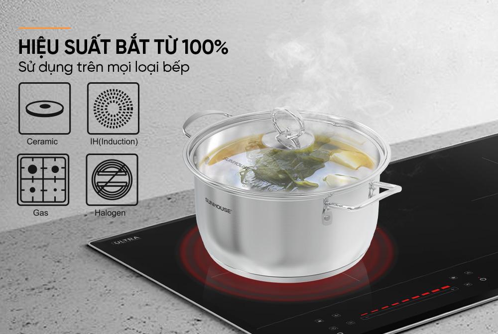 Bộ nồi Inox 5 đáy Sunhouse SHG788
