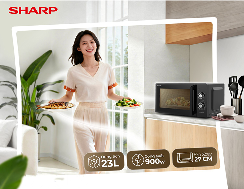 Lò vi sóng Sharp 23 lít R-2348V-BK