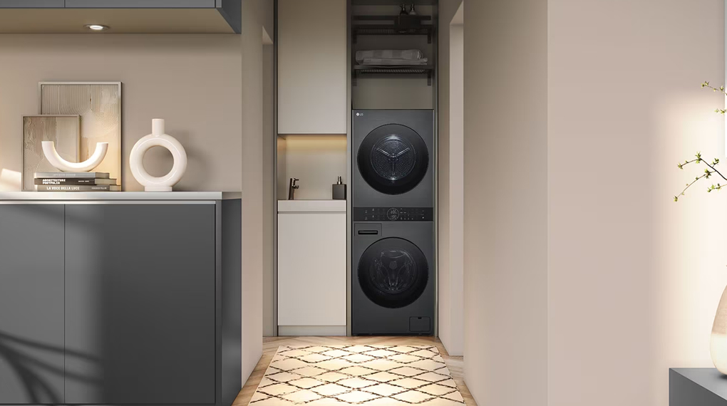 Tháp giặt sấy LG WashTower Inverter giặt 14 kg - sấy 10 kg WT1410NHB.APBPPVN