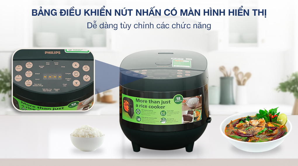 Nồi cơm điện tử Philips 1.8 lít HD4518/62