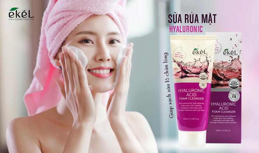 Sữa rửa mặt Ekel Hyaluronic Acid Foam Cleanser Thegioimypham Eva