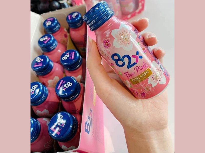Nước uống 82x The Pink Collagen hộp 10 chai x 100ml Nhật | Thegioimypham Eva