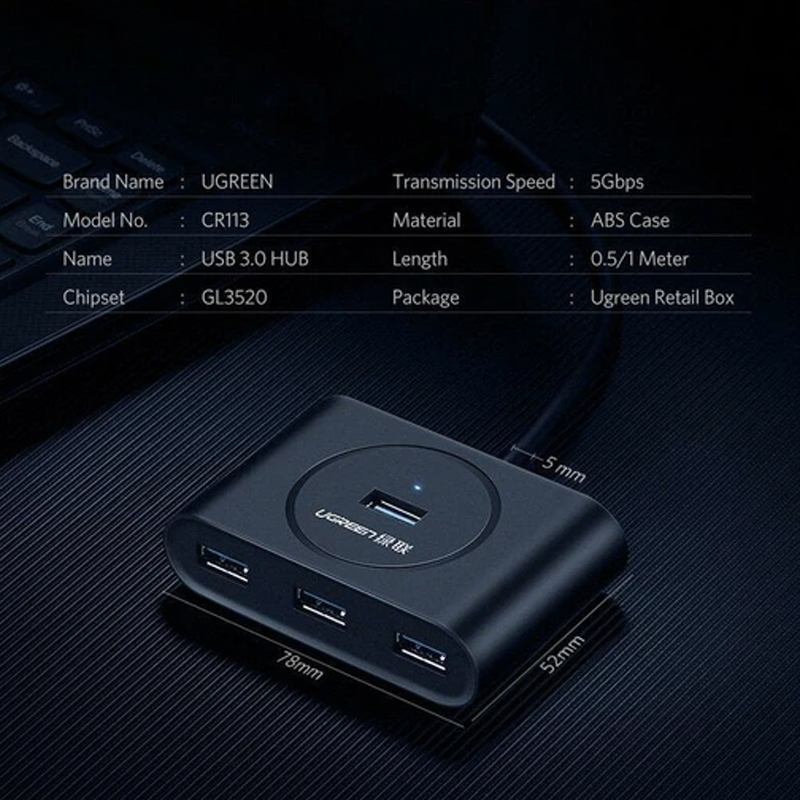 bo chia usb 3.0 4 cong Ugreen CR113 20290
