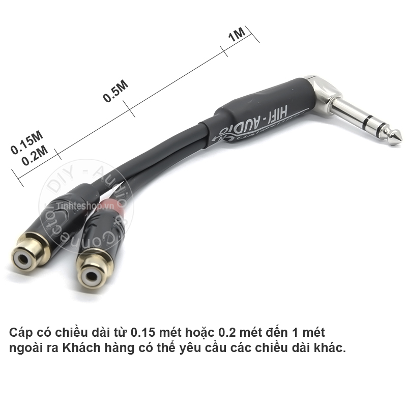 cáp chia cổng 6.3 ra 2 rca