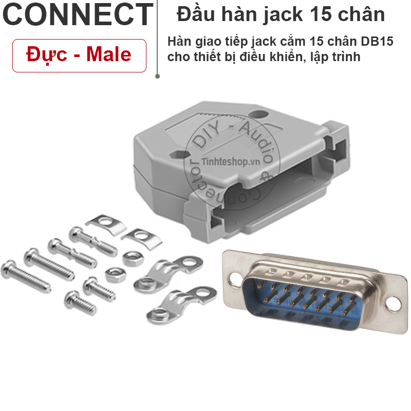 Đầu hàn COM 15 DB15 đực kèm vỏ ốp