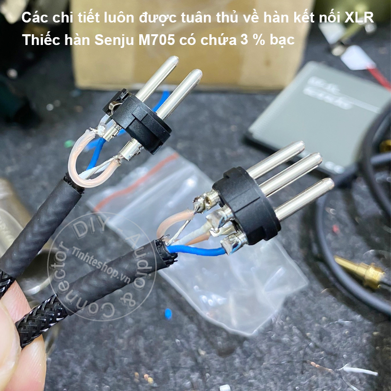 Balanced audio cable to 2 XLR silver-plated 4N copper cores