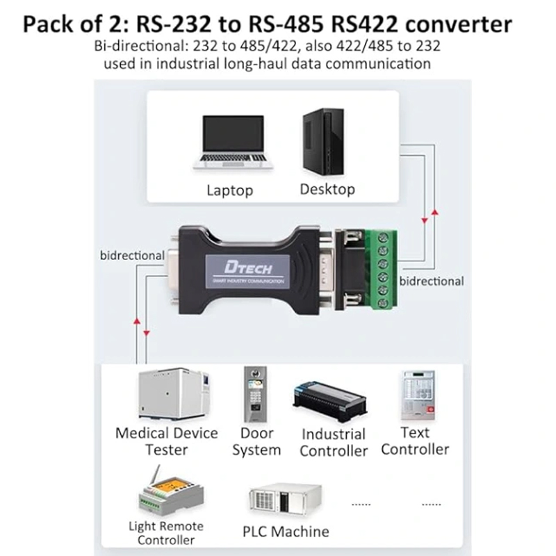 RS422 - RS485 to RS232 adapter DTECH DT-9003