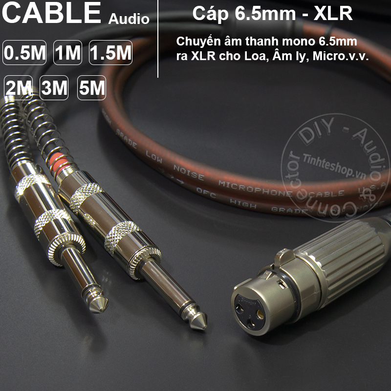 XLR female to 2 6.35mm male mono cable