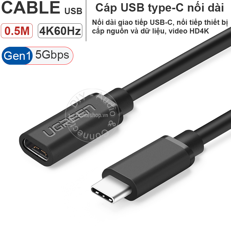 Cáp USB type C nối dài gen 1 5Gbps hỗ trợ 4K60Hz