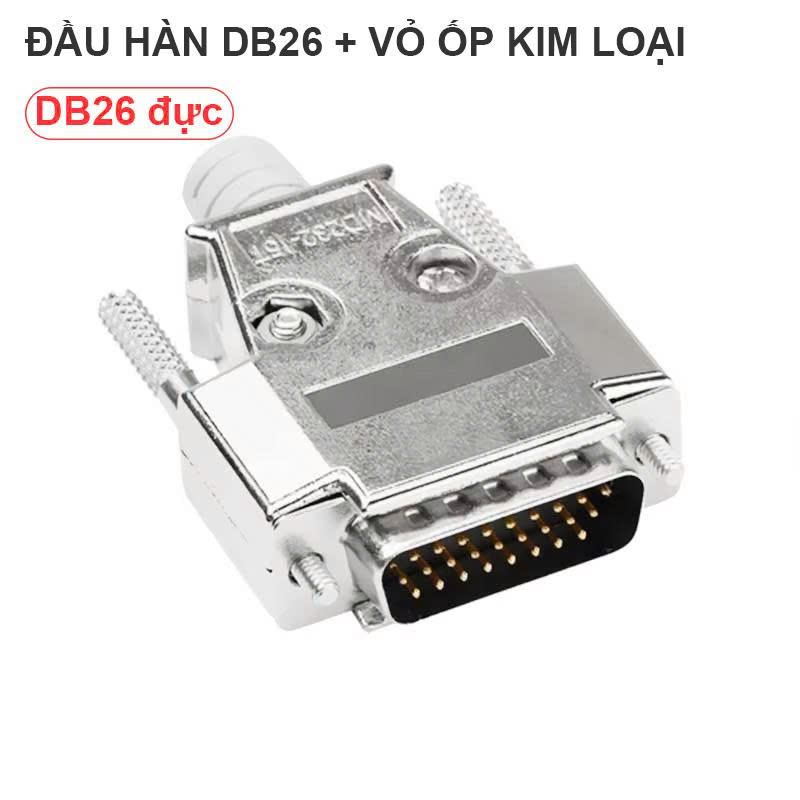 đầu hàn DB26 đực (male) kèm vỏ ốp kim loại