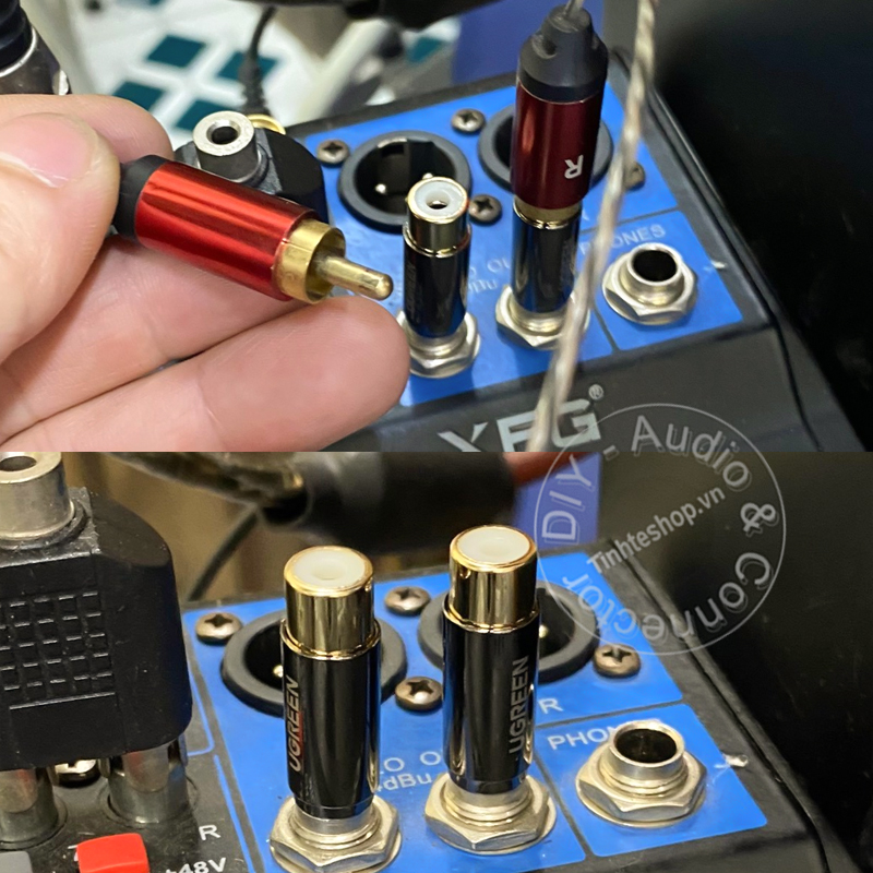 6.35mm male to female RCA adapter