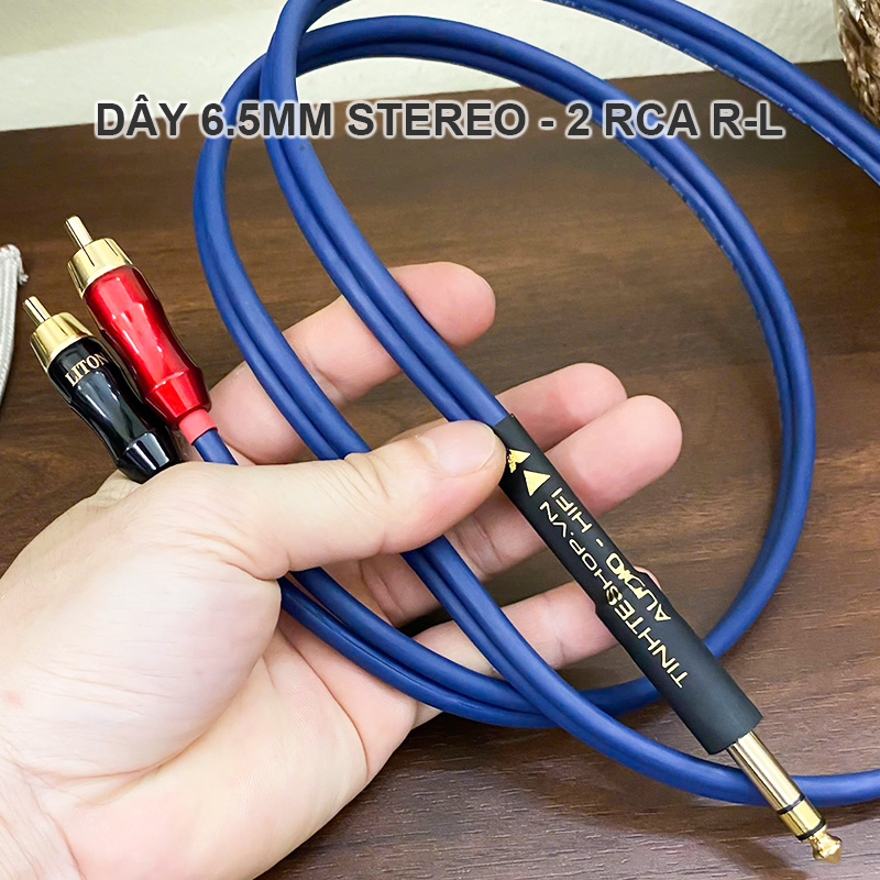 Cáp 6 ly stereo ra 2 đầu AV