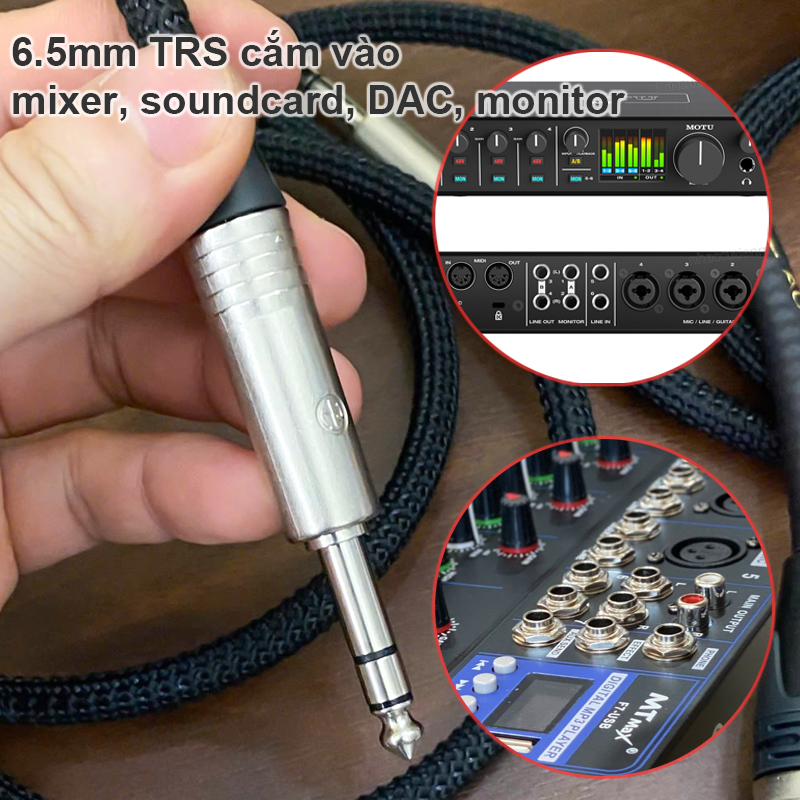 Cáp 2 đầu 6.5mm stereo TRS