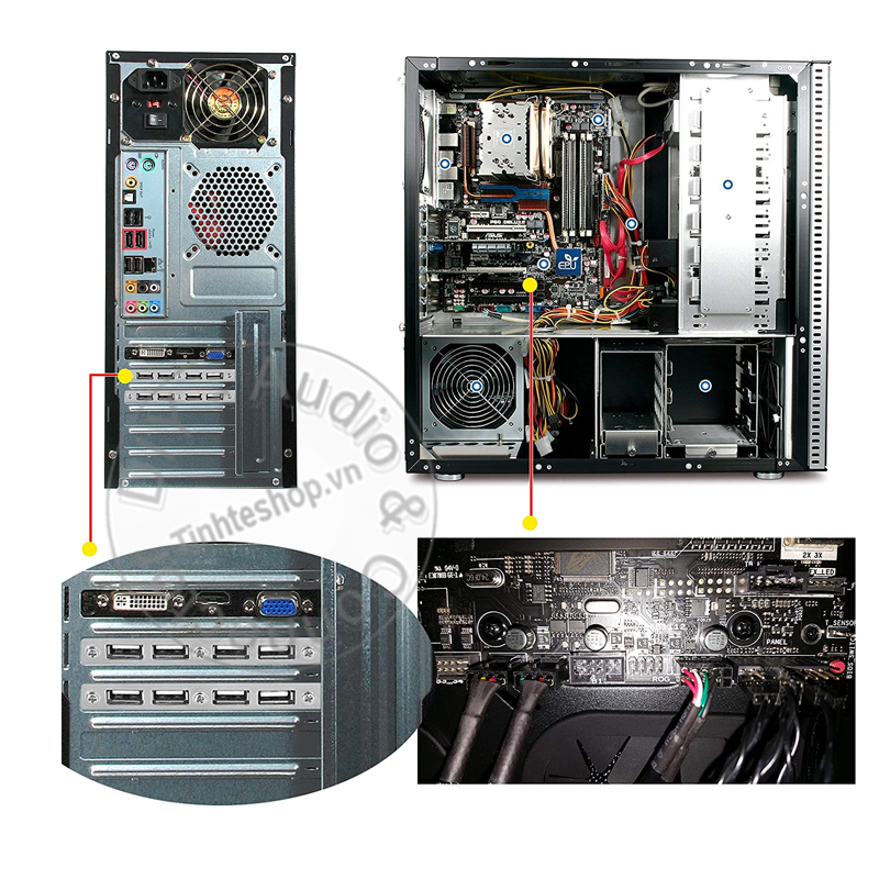 SB 2.0 9pin to USB 2.0 AF 4 port