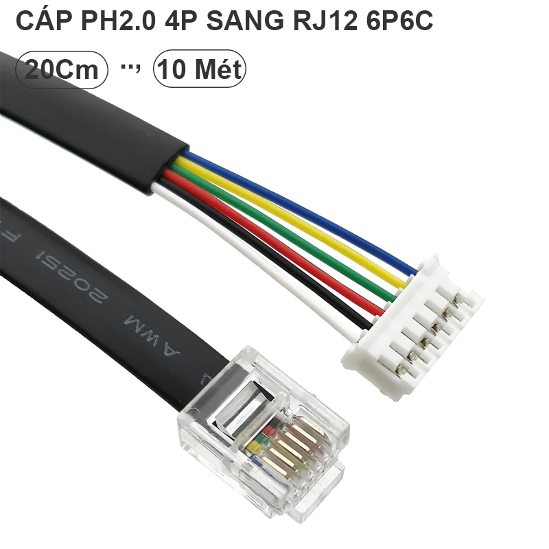 6 pin PH2.0 to RJ12 6P6C