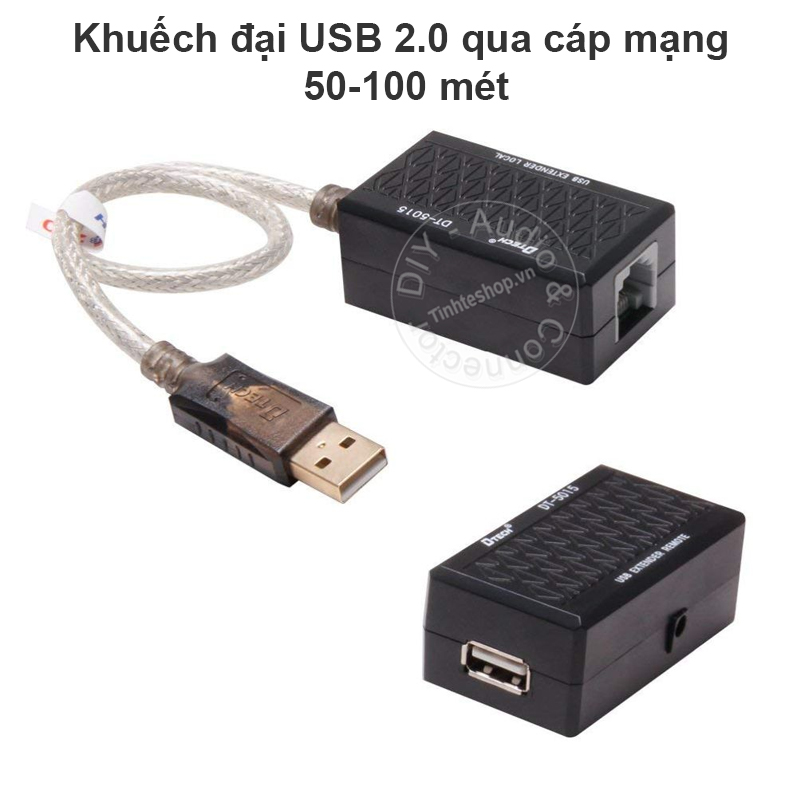 Bộ khuếch đại USB qua RJ45 DTECH DT5015