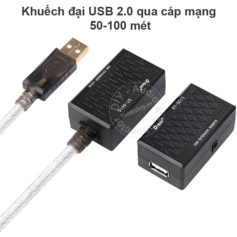 Bộ khuếch đại USB qua RJ45 DTECH DT5015