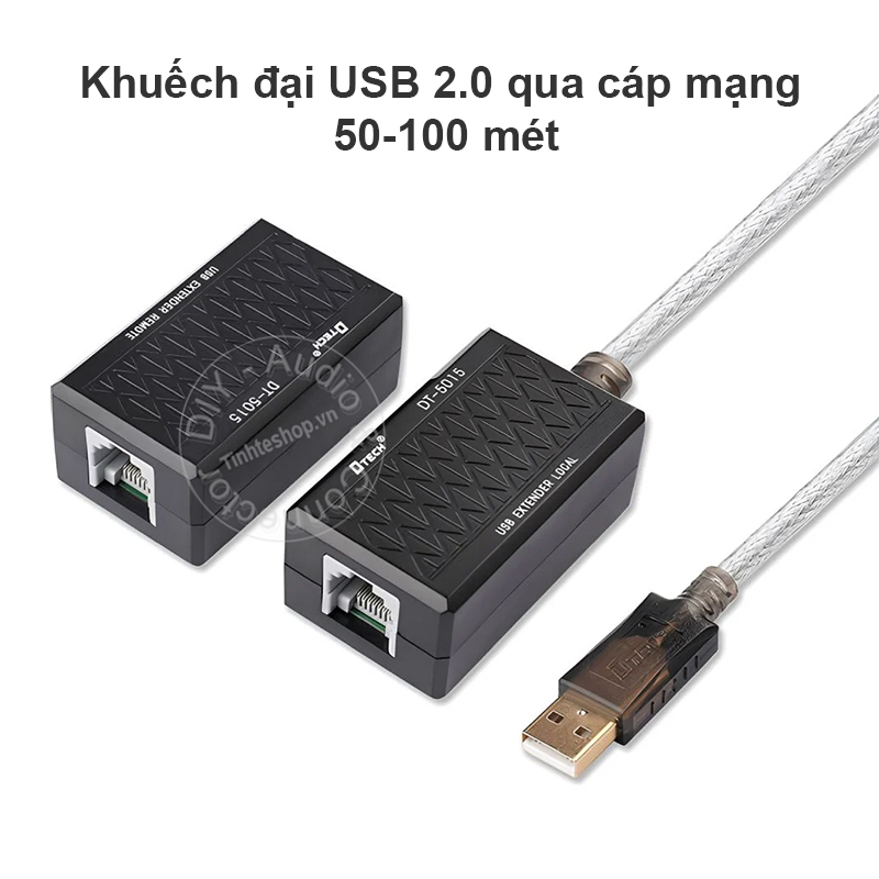 Bộ khuếch đại USB qua RJ45 DTECH DT5015