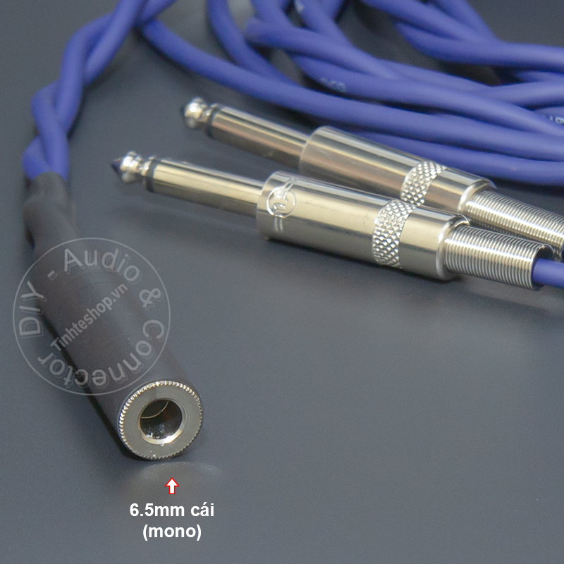 6.5mm TS audio cable with 2 male to 1 female for Musical Instrument Mixer Powered Speaker