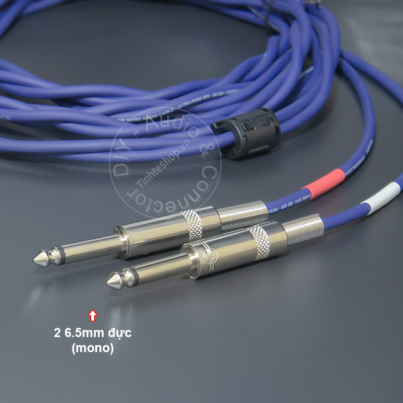 6.5mm TS audio cable with 2 male to 1 female for Musical Instrument Mixer Powered Speaker