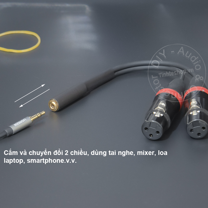 DIY 3.5mm female to 2 female XLR audio cable