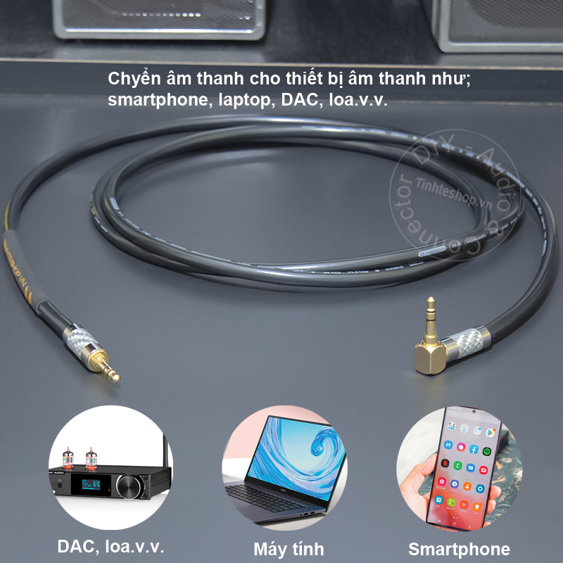 Cáp 3.5mm 2 đầu lõi đồng mạ bạc