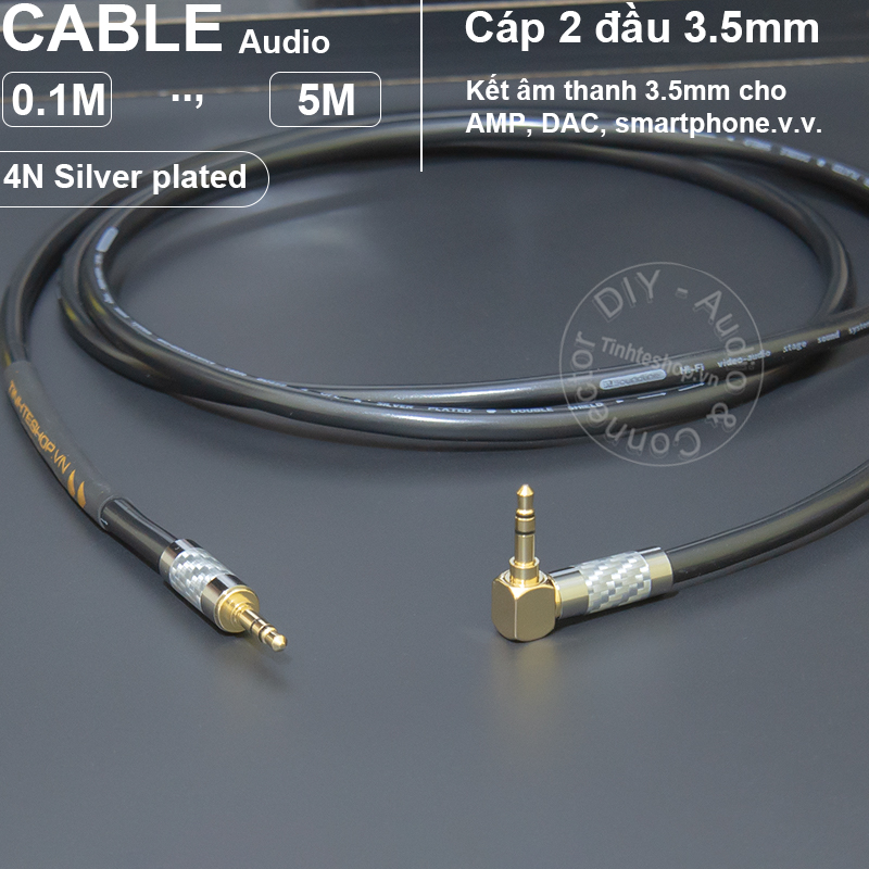 Cáp 3.5mm 2 đầu lõi đồng mạ bạc