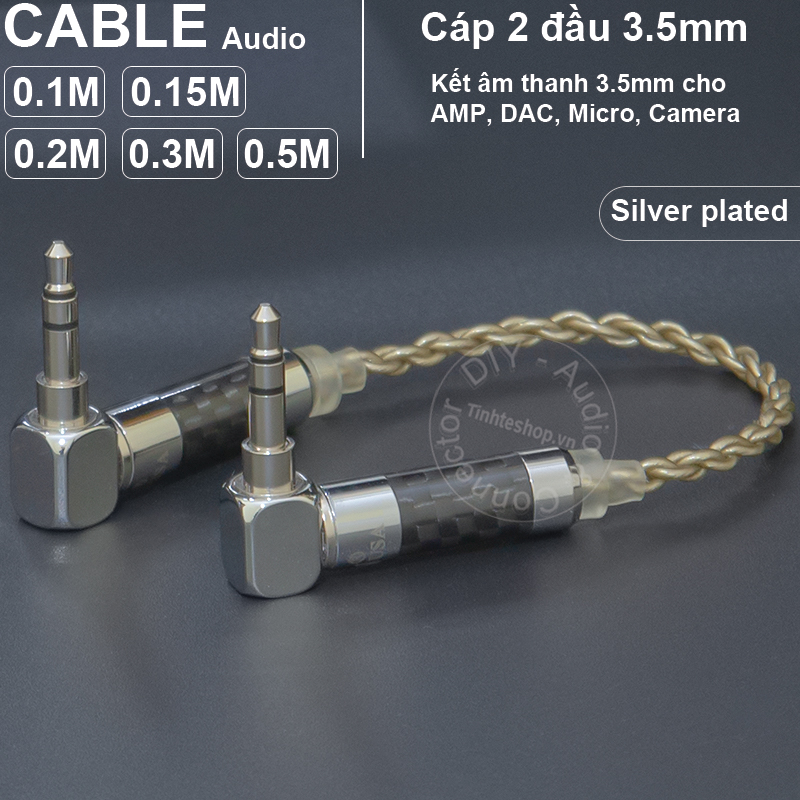 Silver plated copper core 3.5mm stereo audio cable