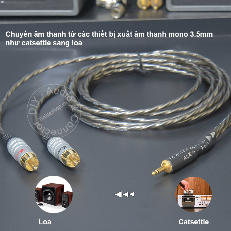 DIY 3.5mm mono to 2 RCA audio cable