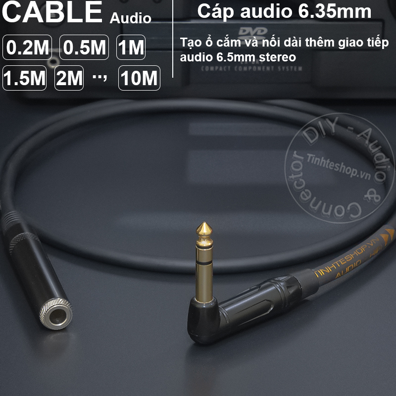 6.5mm TRS extension audio cable