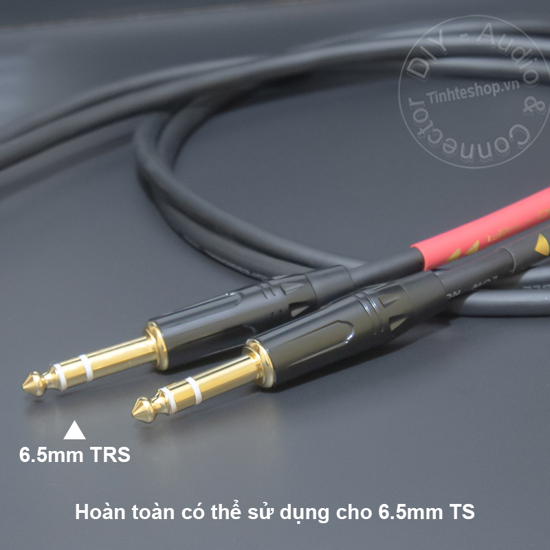 RCA audio cable is perpendicular to 1/4