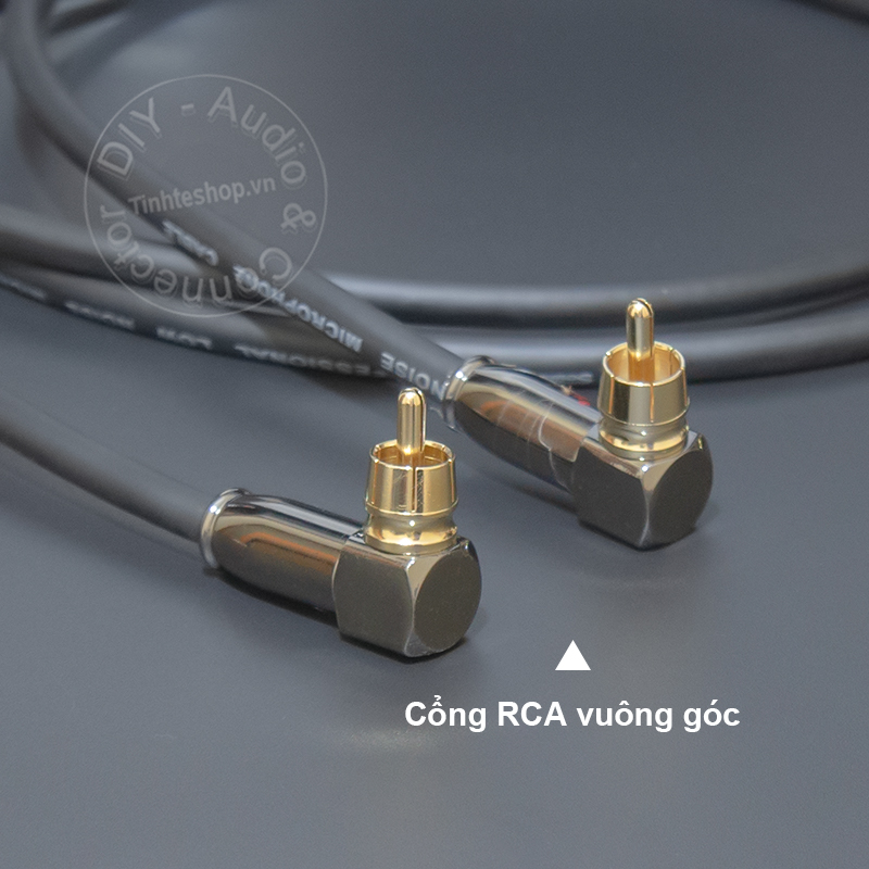 RCA audio cable is perpendicular to 1/4