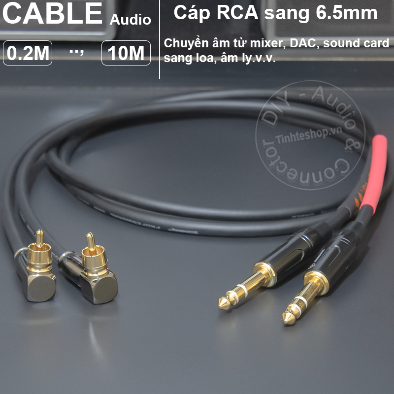 RCA audio cable is perpendicular to 1/4