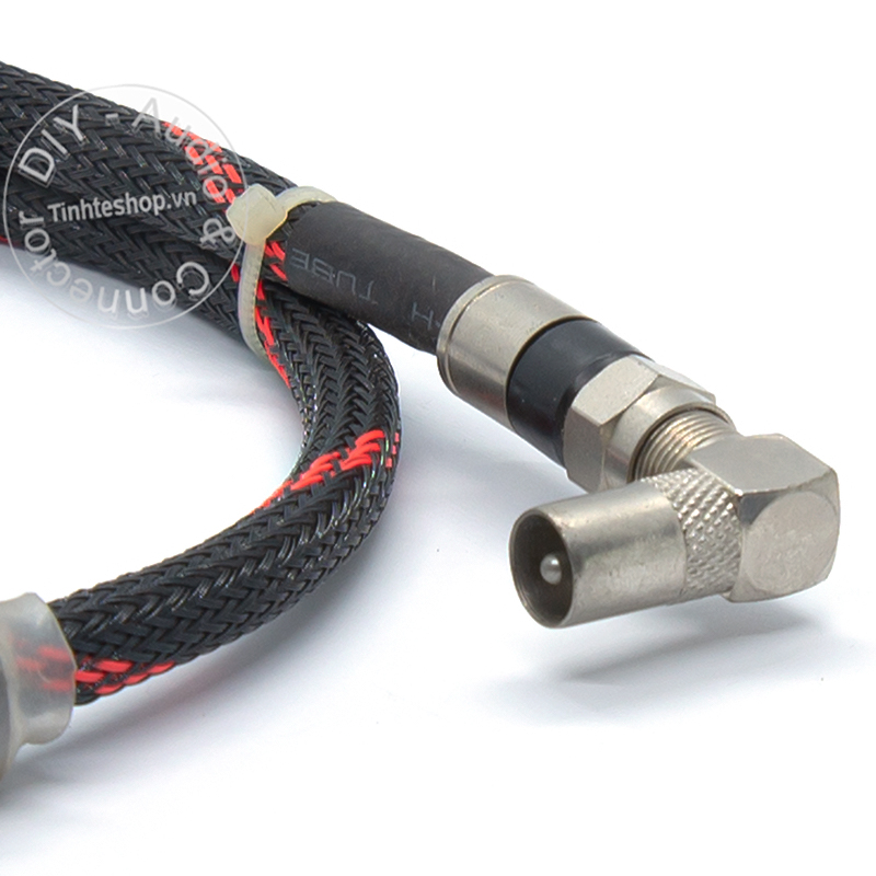 Antenna cable for TV with 2 perpendicular jacks