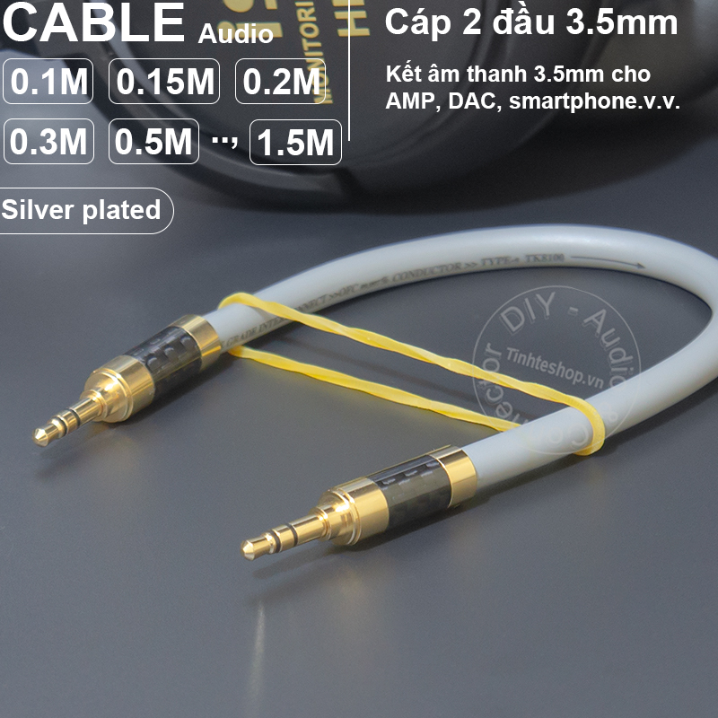 DIY silver-plated 1/8 TRS audio cable