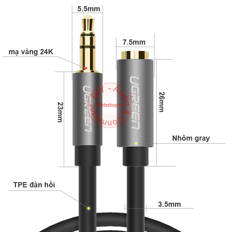 cáp audio 3.5mm nối dài ugreen av118