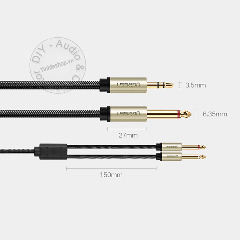 3.5mm to 2 6.35mm cable