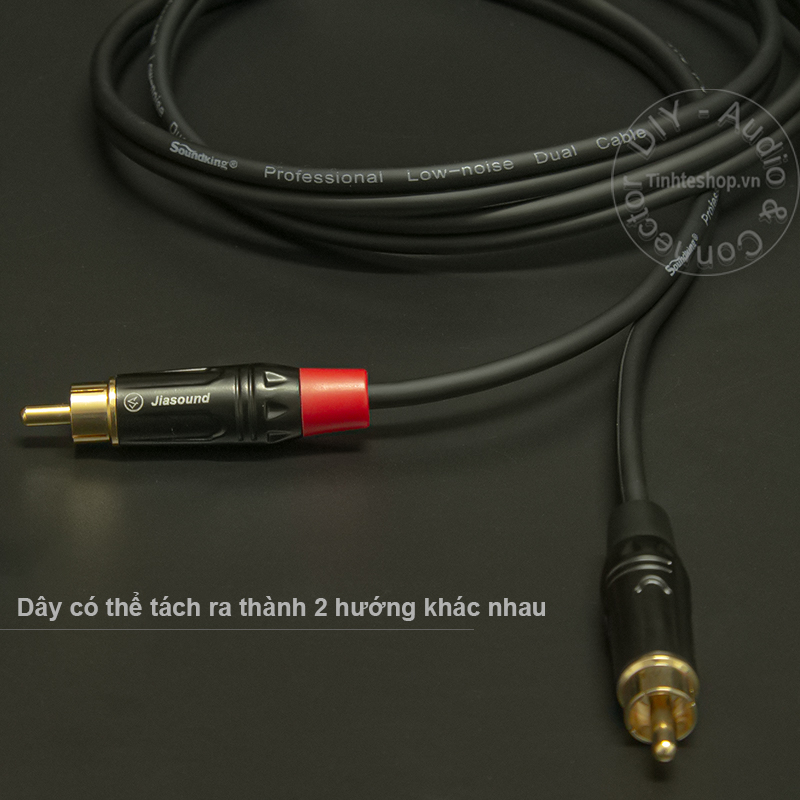 dây âm thanh 3.5mm aux ra 2av diy tinhteshop.vn