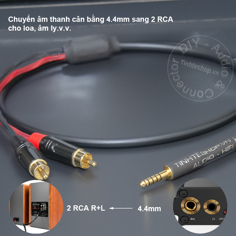 DIY 4.4mm to 2 RCA . balanced audio cable