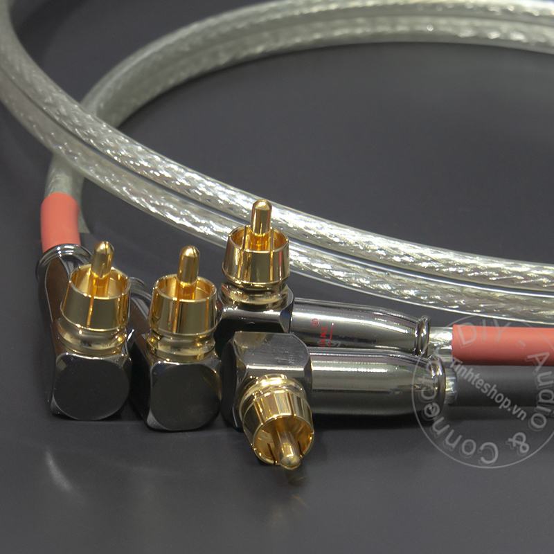 DIY 90 degree curved RCA audio cord