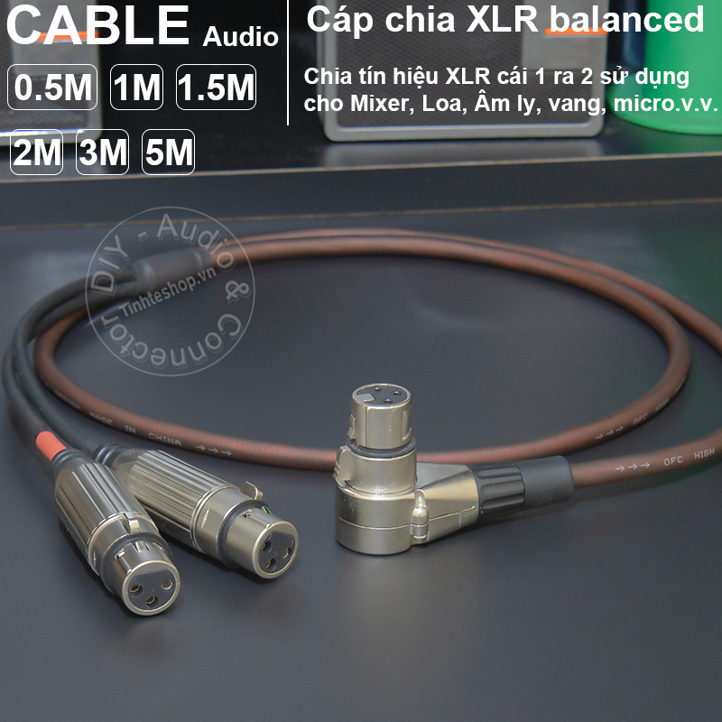 Self-made balanced audio XLR port splitter cable to 2