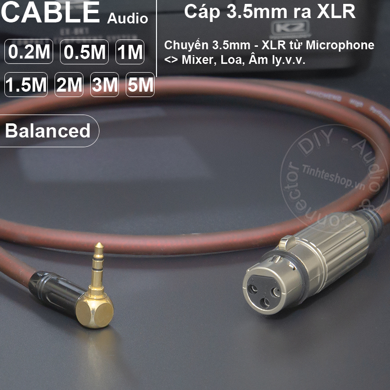 XLR female to 3.5mm balanced cable