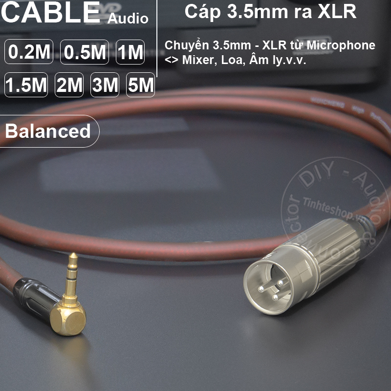XLR male to 3.5mm balanced cable