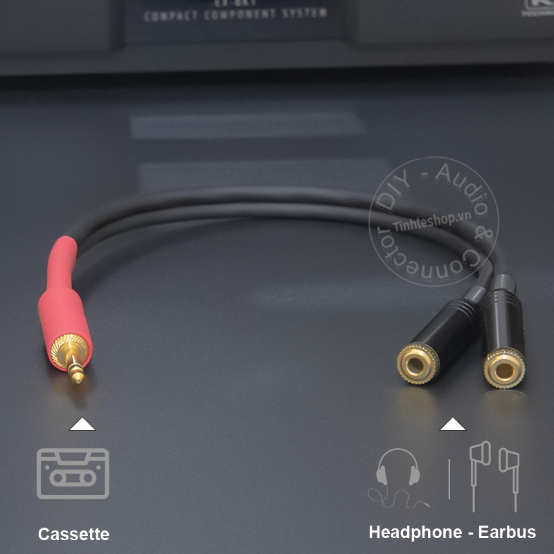 3.5mm mono audio splitter 1 to 2 stereo