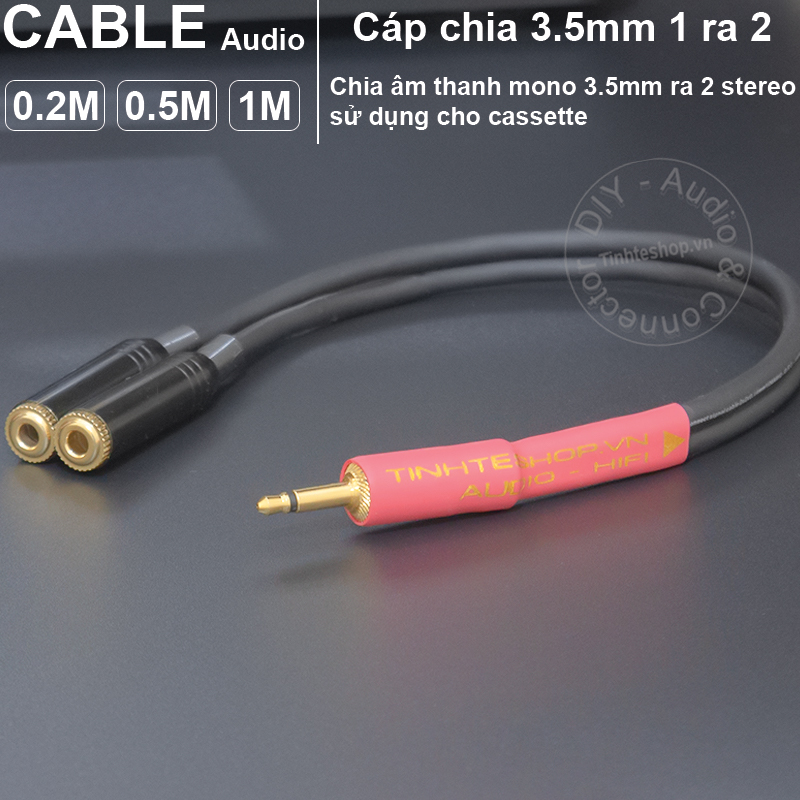 3.5mm mono audio splitter 1 to 2 stereo