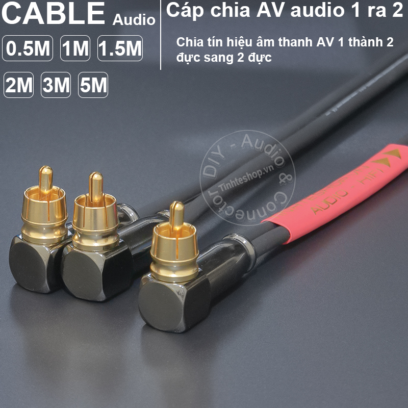 RCA 1 to 2 splitter cable converts audio from Sub to speakers
