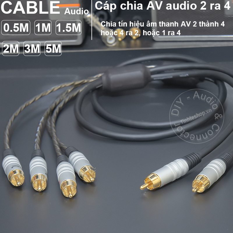 DIY RCA 2 to 4 analog audio splitter cable