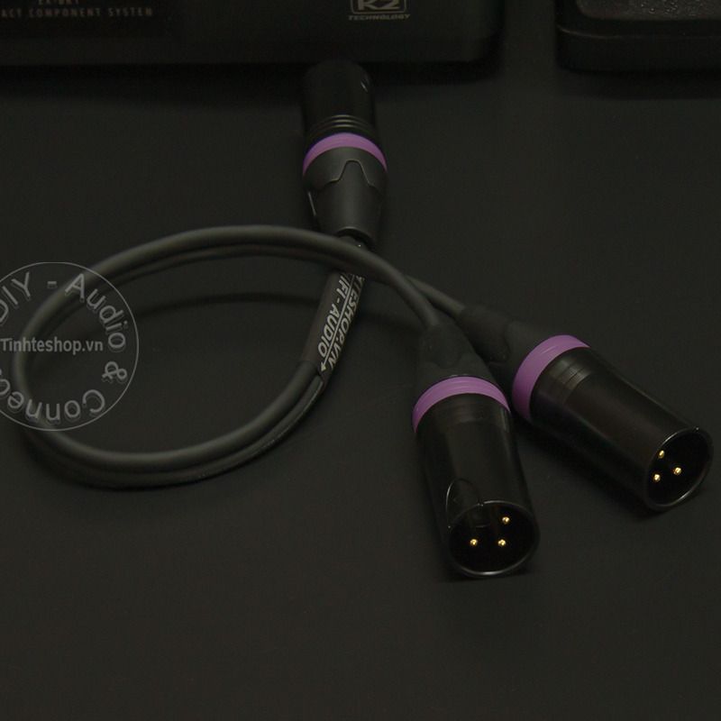 cáp chia xlr đực sang 2 xlr đực