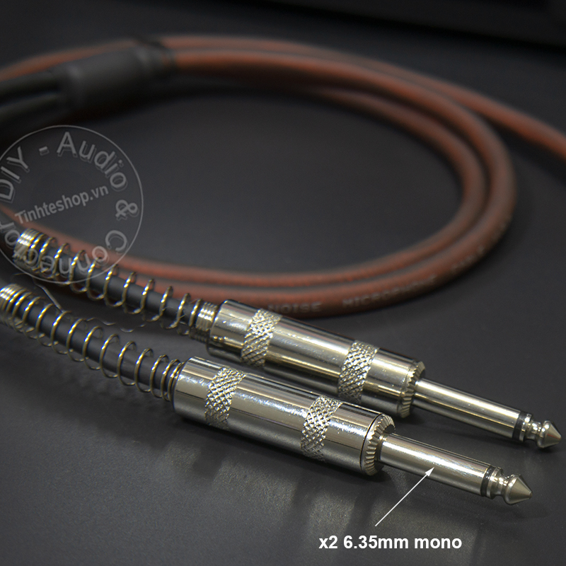 2x 6.5mm mono male to 6.5mmemale cable stereo
