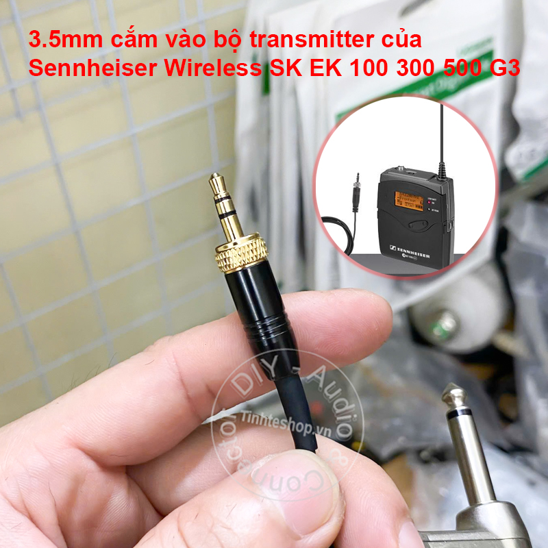 3.5mm screw lock to 6.35mm jack guitar audio cable Instrument cord for Sennheiser wireless SK EK 100 300 500 G3…